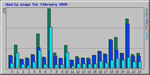 Hourly usage for February 2020